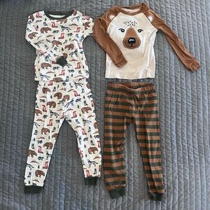 3T Bear and Animal Print Pajama Set